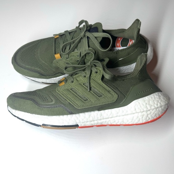 Adidas Men's UltraBoost 22 Olive Green Athletic Running Shoes Size- 8 - Picture 8 of 9